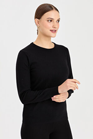 Kadın Klasik Kadın Bluz Siyah