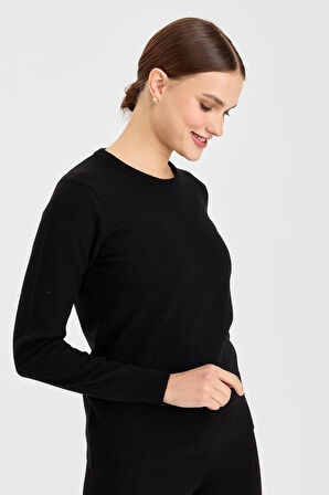 Kadın Klasik Kadın Bluz Siyah