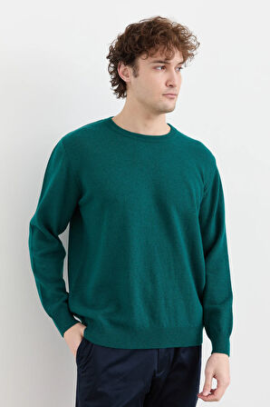 Erkek Sıfır Yaka Klasik Yün Kazak K.Ö.başı