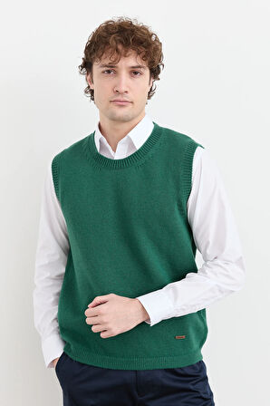 Erkek Sıfır Yaka Klasik Yün Süveter Ö.Başı