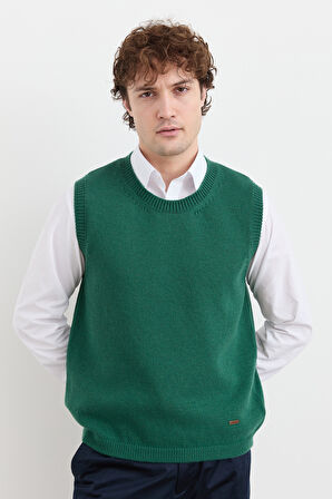 Erkek Sıfır Yaka Klasik Yün Süveter Ö.Başı