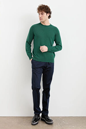 Erkek Sıfır Yaka Basic Yün Kazak Ö.Başı