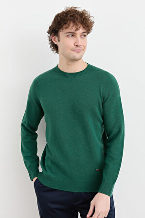 Erkek Sıfır Yaka Basic Yün Kazak Ö.Başı