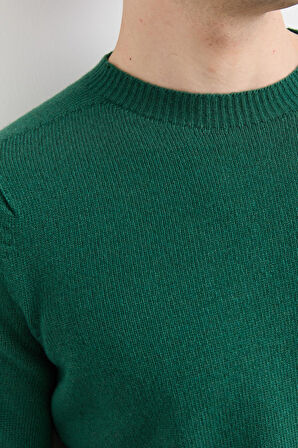 Erkek Sıfır Yaka Basic Yün Kazak Ö.Başı