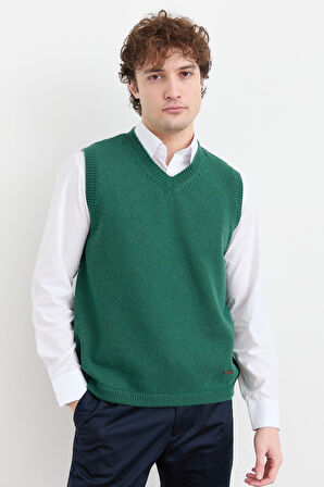 Erkek V Yaka Kalın Klasik Yün Süveter Ö.Başı