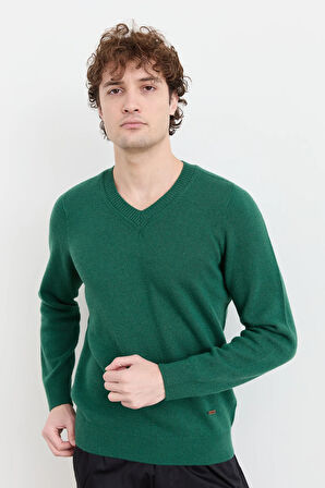 Erkek V Yaka Basic Yün Kazak Ö.Başı