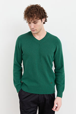 Erkek V Yaka Basic Yün Kazak Ö.Başı