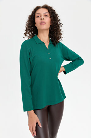 Kadın Polo Yaka Yanı Yırtmaçlı Kazak Ö.Başı