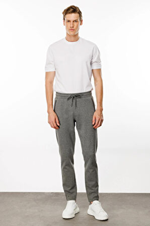 Erkek Cebi Kapitone Eşofman Altı Antra/Melanj