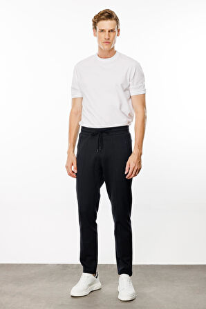 Erkek Cepleri Fermuarlı Eşofman Altı Lacivert