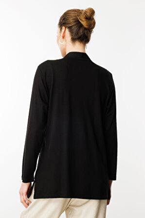 Kadın Cepleri Taşlı Yazlık Hırka Siyah