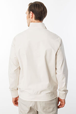 Erkek Hakim Yaka Yan Cepli Mont Krem