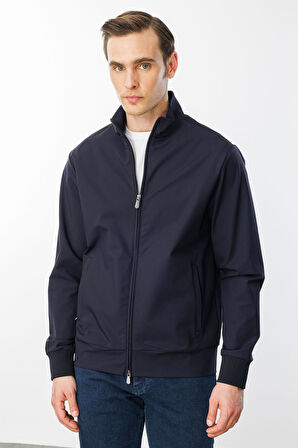 Erkek Hakim Yaka Yan Cepli Mont K.Lacivert