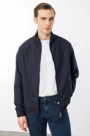 Erkek Hakim Yaka Yan Cepli Mont K.Lacivert