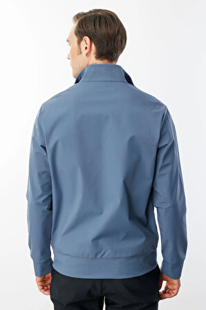 Erkek Hakim Yaka Yan Cepli Mont H.Mavi