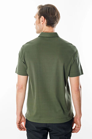 Erkek Polo Yaka Merserize T-shirt Yeşil
