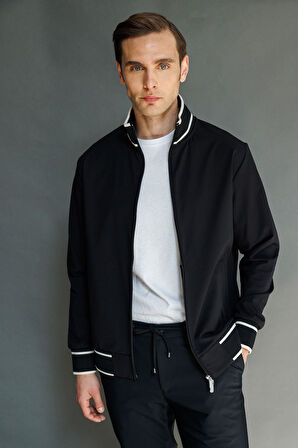 Erkek Hakim Yaka Mont Siyah