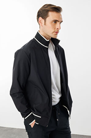 Erkek Hakim Yaka Mont Siyah