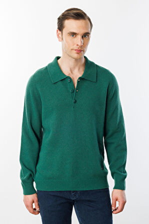 Erkek Polo Yaka Basic Yün Kazak Ö.Başı