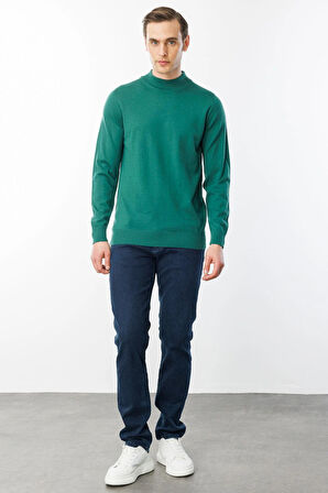 Erkek Basic Yarım Balıkçı İnce Triko Kazak Ö.Başı