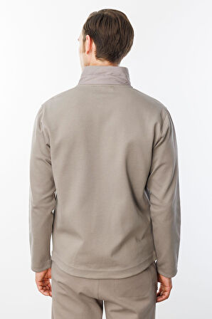 Erkek Önü Kapitone Eşofman Üstü Vizon