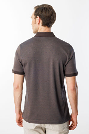 Erkek Fermuarlı T-shirt Kahve
