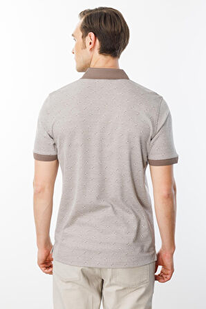 Erkek Fermuarlı T-shirt Bej