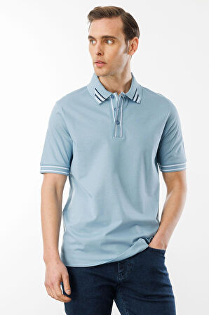 Erkek Polo Yaka T-shirt Mavi