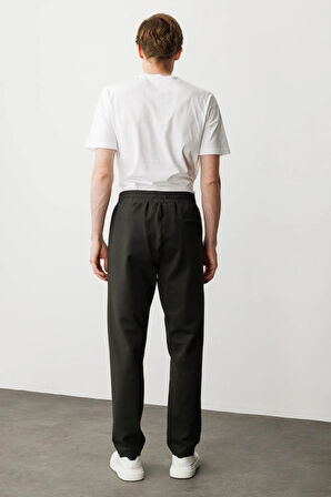 Erkek Cep Yanı Kumaş Eşofman Altı K.Haki