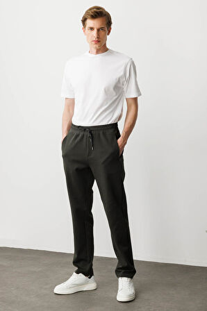 Erkek Cep Yanı Kumaş Eşofman Altı K.Haki