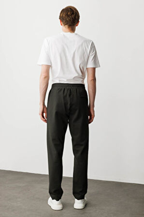 Erkek Cep Yanı Kumaş Eşofman Altı K.Haki