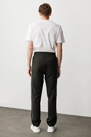 Erkek Yanı Çizgili Eşofman Altı K.Haki