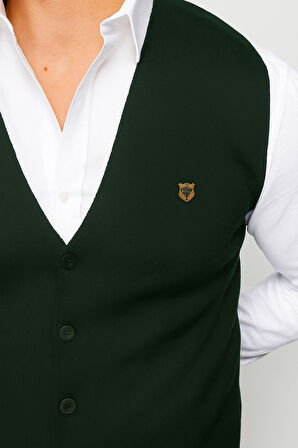 Erkek İnce Triko Düz Yelek Nefti