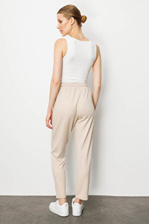 Kadın Yan Cepli Eşofman Altı Bej