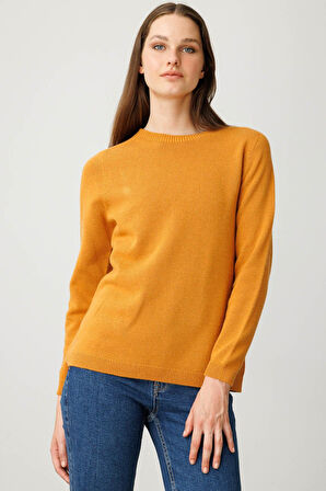 Kadın Sıfır Yaka Klasik Kaşmir Kazak M.K.İçi