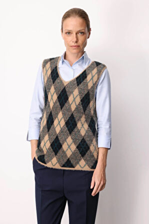 Kadın Baklava Desenli Süveter 25