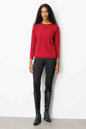 Kadın Önü Baklavalı Yan Örgü Kazak V.Çürüğü