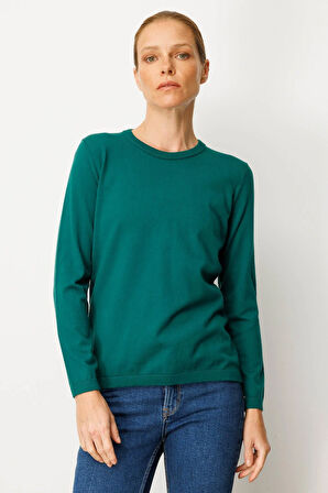 Kadın Basic Sıfır Yaka Kazak Ö.Başı