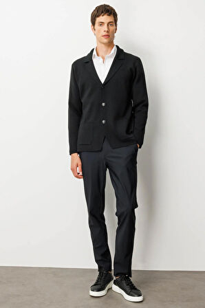 Erkek Cepli Blazer Ceket Siyah