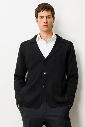 Erkek Cepli Blazer Ceket Siyah
