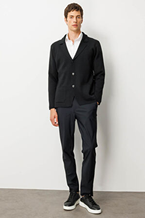 Erkek Cepli Blazer Ceket Siyah