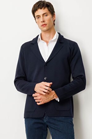 Erkek Cepli Blazer Ceket Lacivert