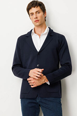Erkek Cepli Blazer Ceket Lacivert