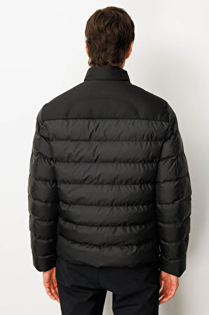 Erkek Kapitone Şişme Mont Siyah