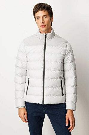 Erkek Kapitone Şişme Mont Taş