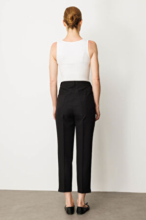 Kadın Beş Cepli Kumaş Pantolon Siyah