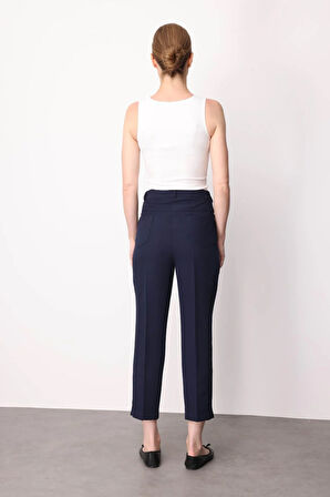 Kadın Beş Cepli Kumaş Pantolon Lacivert