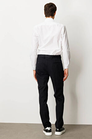 Erkek Beli Lastikli Yan Cepli Koton Pantolon Lacivert