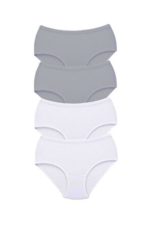 4 Adet  Kadın Yüksek Bel Bato Kalın Lastik Külot S10 - Lisinya