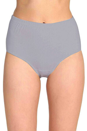 5 Adet  Kadın Yüksek Bel Bato Kalın Lastik Külot Gri - Lisinya